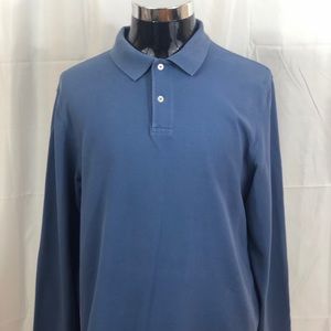 J.Crew Long Sleeve Polo Blue Size Large